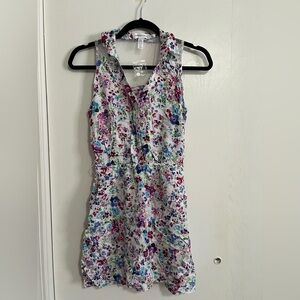 Ambiance apparel Floral Sleeveless Dress size S NWOT collar, belt, front buttons